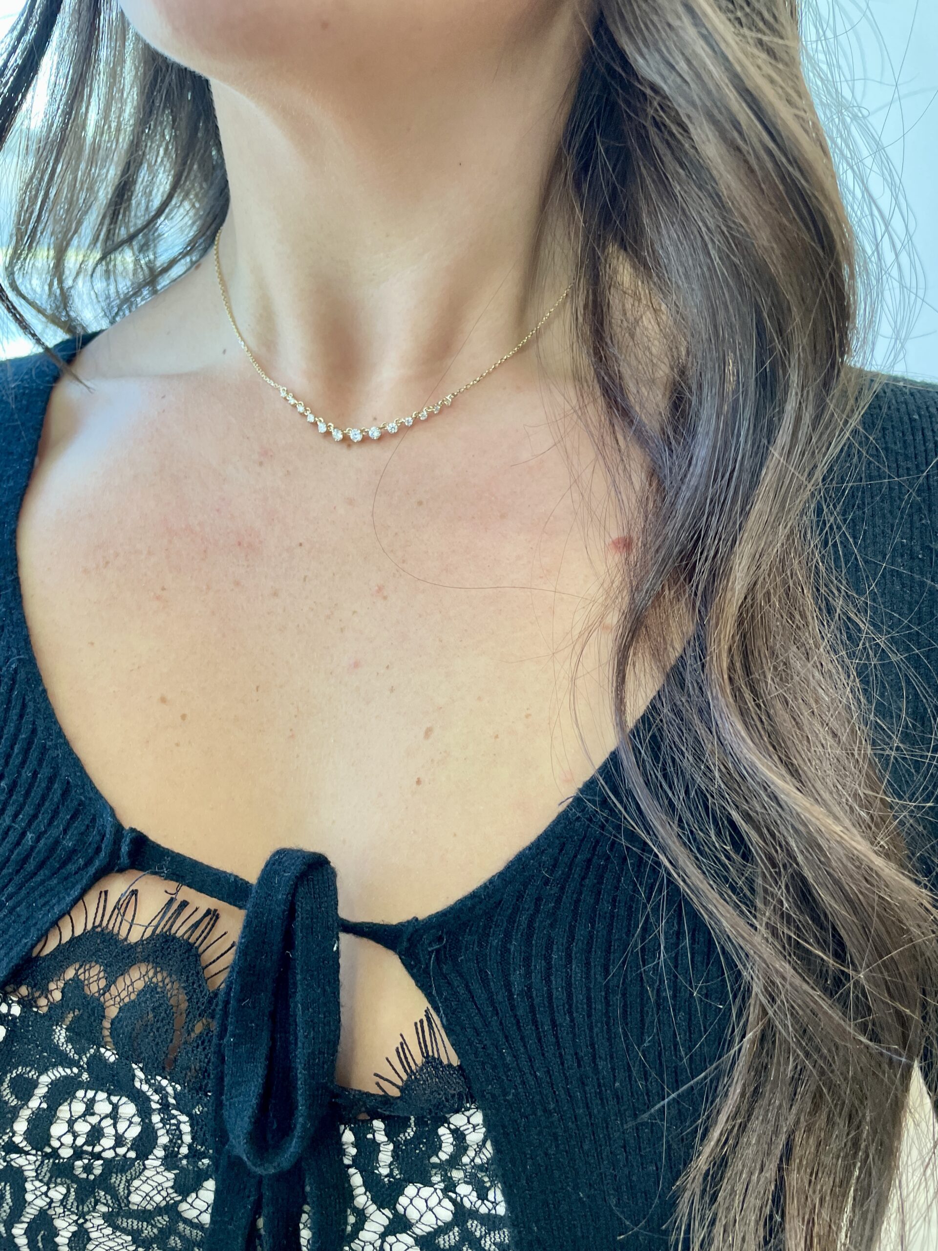 Yellow Gold Graduated Diamond Necklace