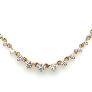 Yellow Gold Graduated Diamond Necklace