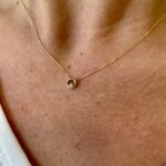 Yellow Gold Petite Diamond Circle Necklace