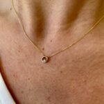Yellow Gold Petite Diamond Circle Necklace