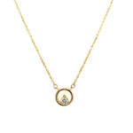 Yellow Gold Petite Diamond Circle Necklace