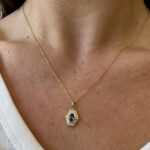 Yellow Gold Sapphire & Diamond Art Deco-Style Necklace