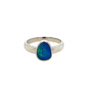Sterling Silver Free-Form Doublet Opal Ring