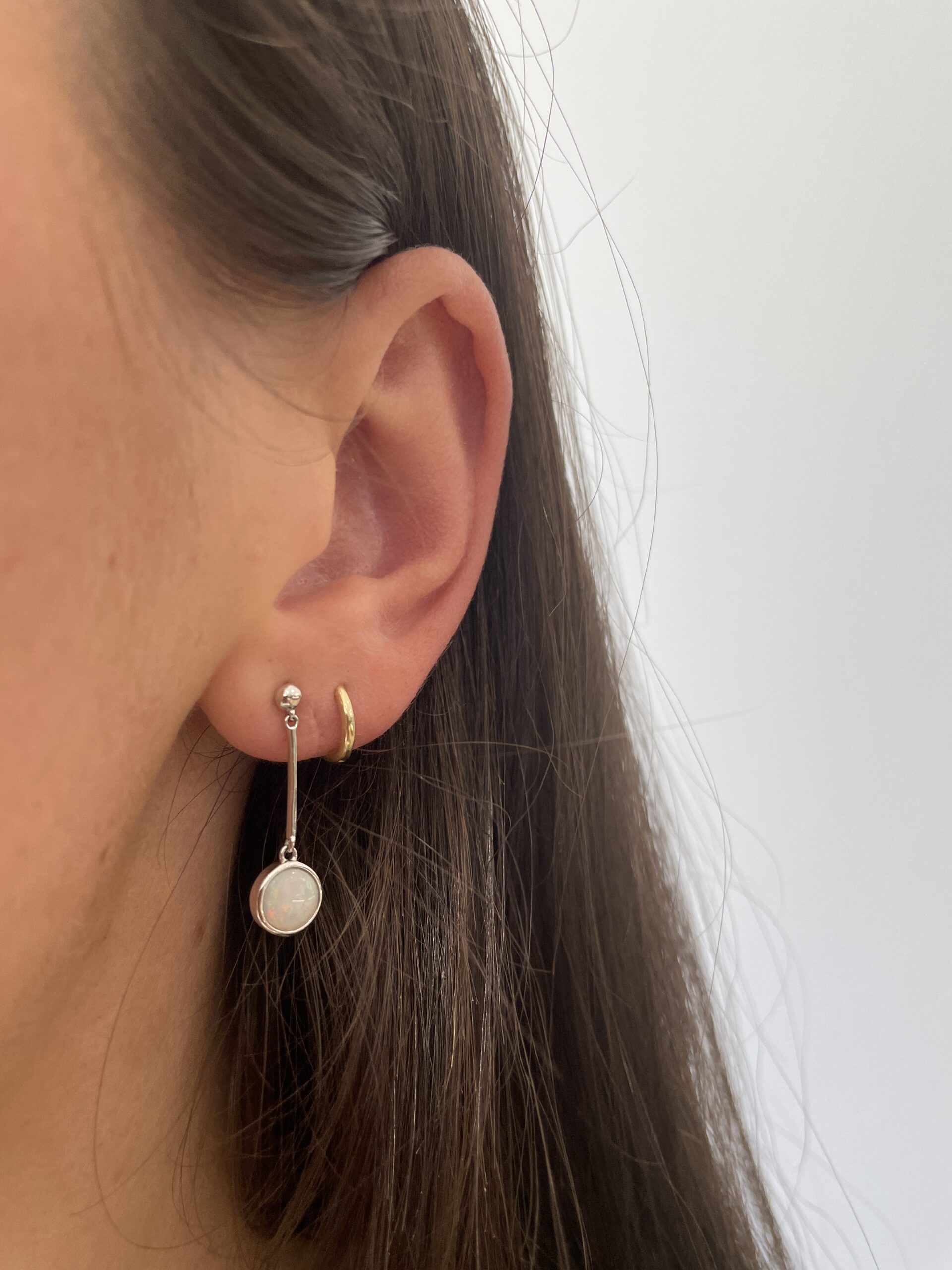 Sterling Silver Opal Earrings