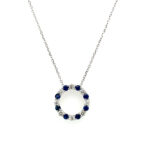 White Gold Sapphire and Diamond Necklace