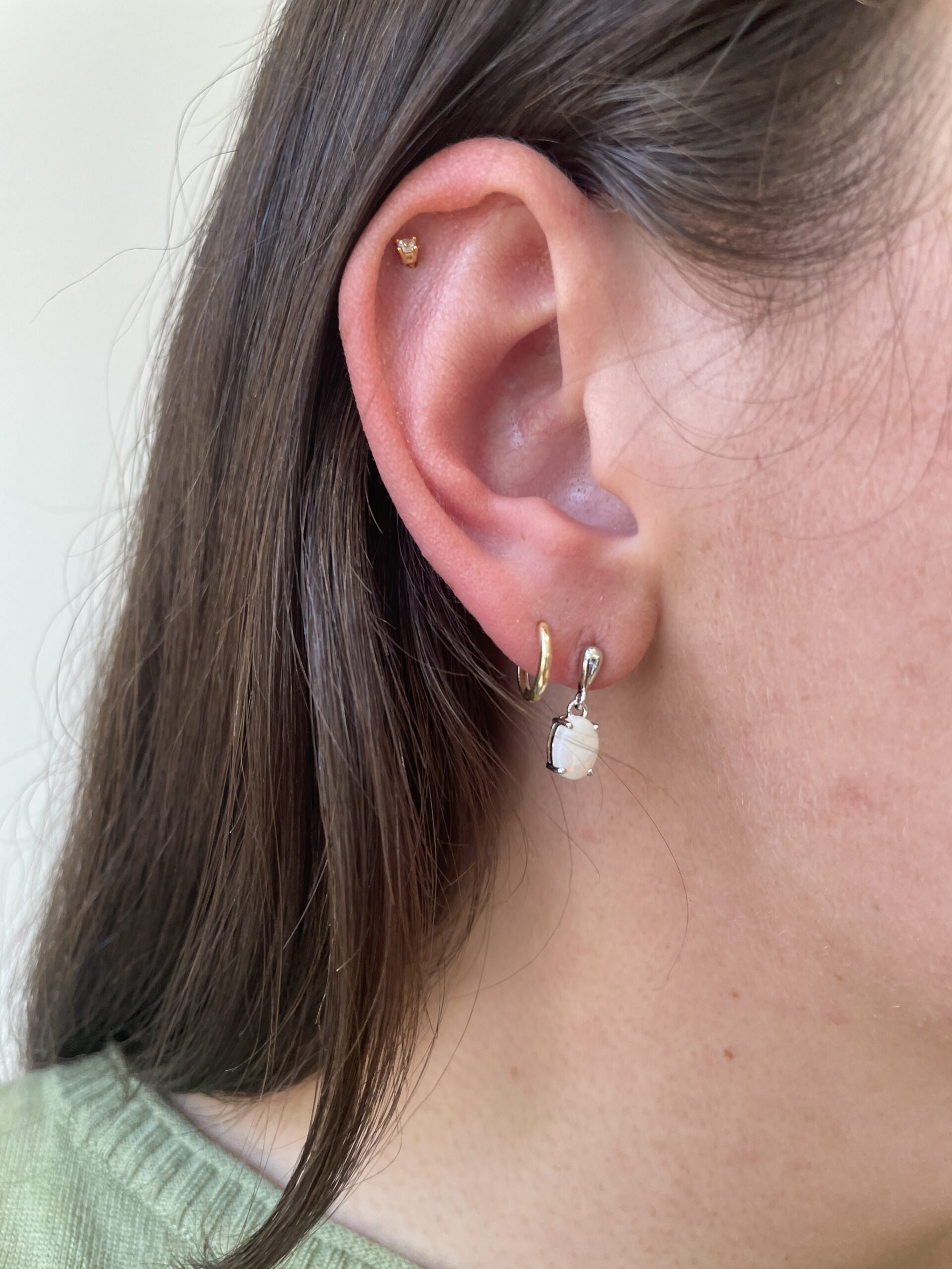 Sterling Silver Opal Earrings