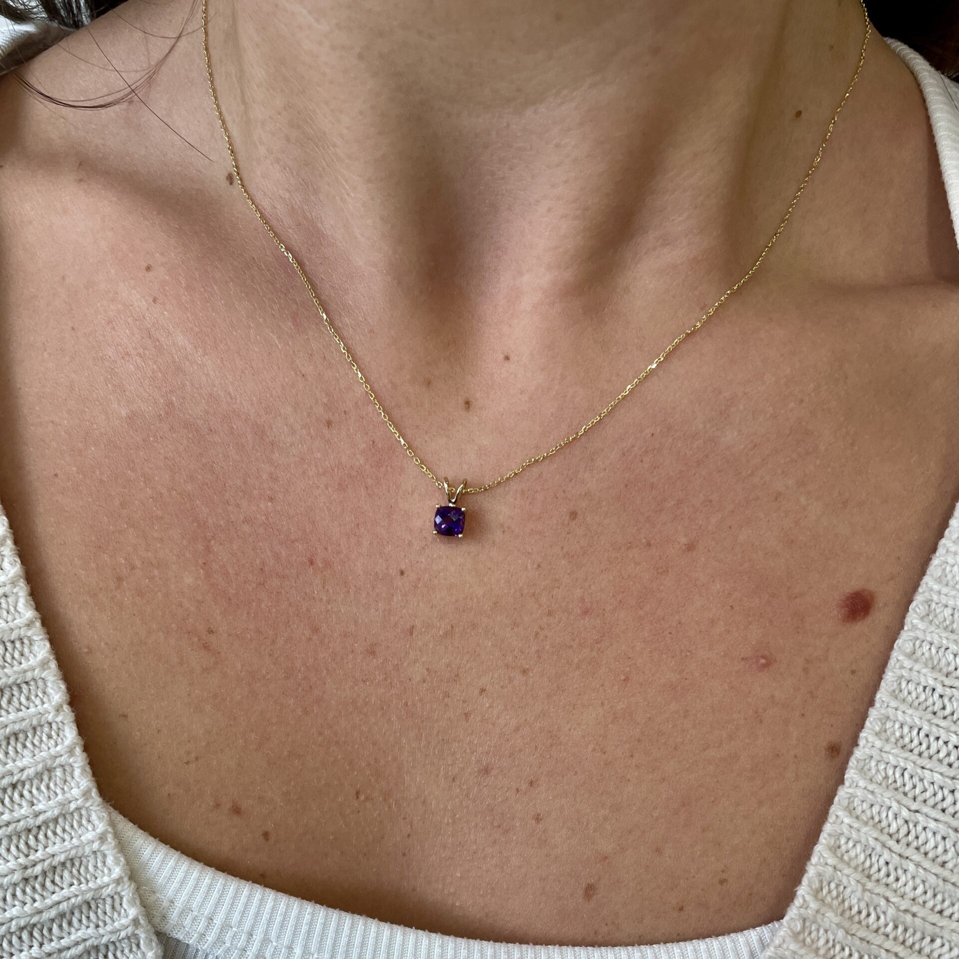Yellow Gold Amethyst Necklace