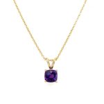 Yellow Gold Amethyst Necklace