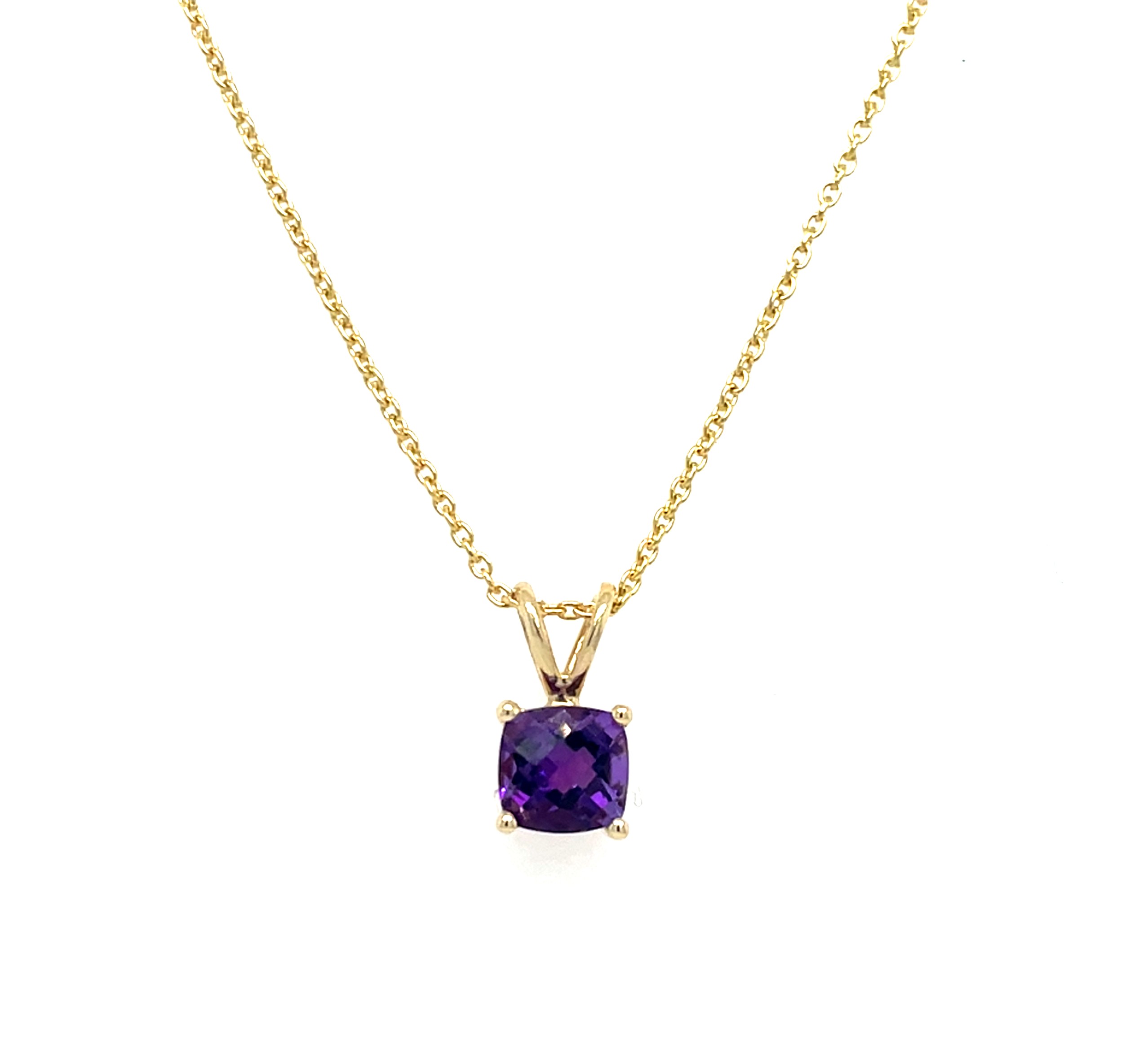 Yellow Gold Amethyst Necklace