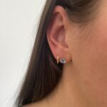 Yellow Gold Swiss Blue Topaz Stud Earrings