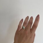 Yellow Gold Free-Form Opal Ring with Diamonds
