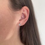 Yellow Gold Blue Topaz Stud Earrings with Diamonds