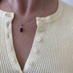 White Gold Garnet Necklace with Diamonds