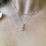 Yellow Gold Citrine and Diamond Drop Necklace