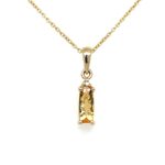 Yellow Gold Citrine and Diamond Drop Necklace