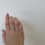 Yellow Gold Blue Topaz Ring with Diamonds