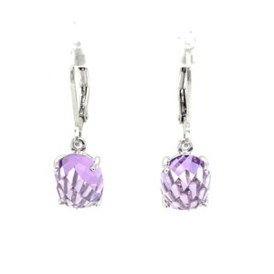Sterling Silver Amethyst Dangle Earrings