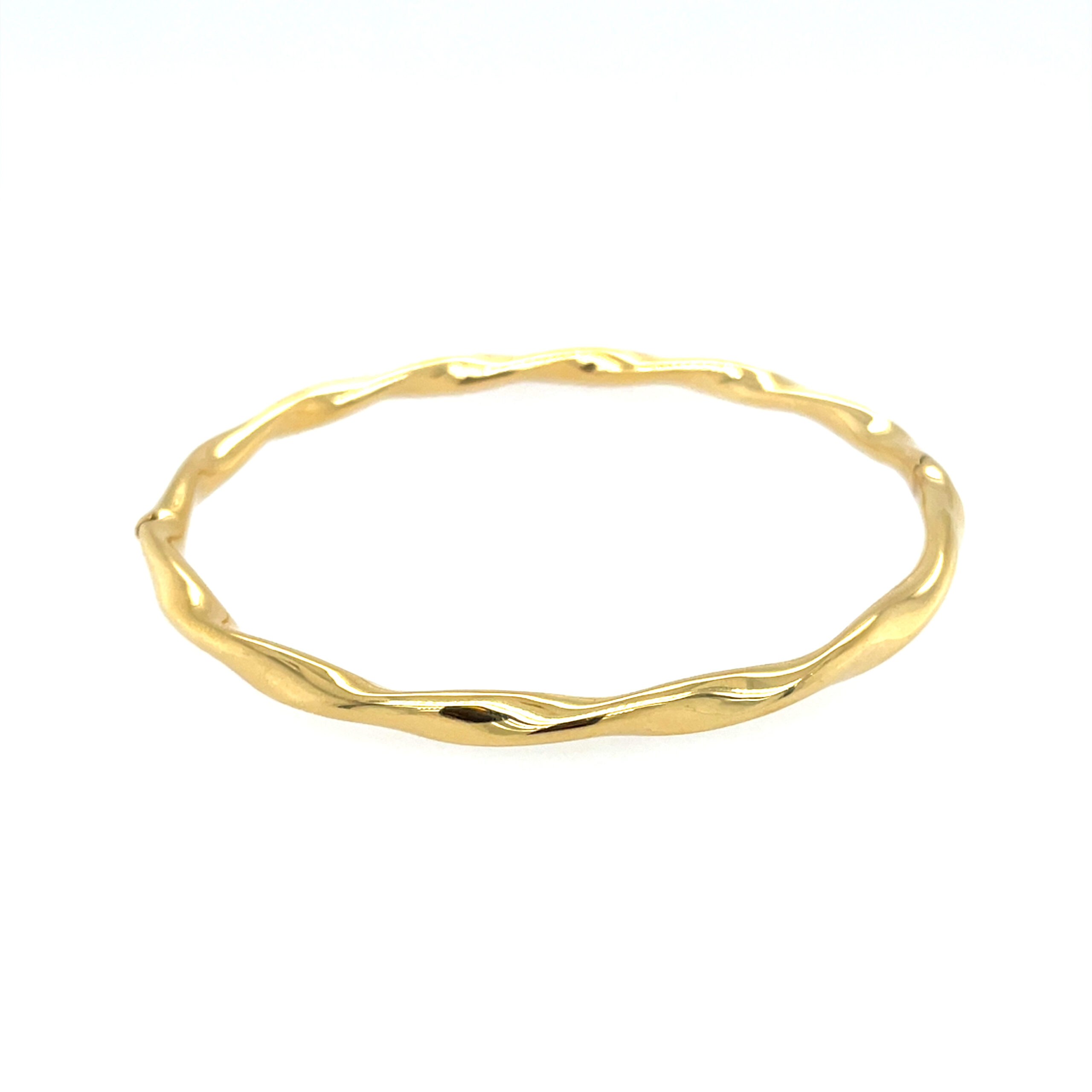 Yellow Gold Twisted Bangle Bracelet