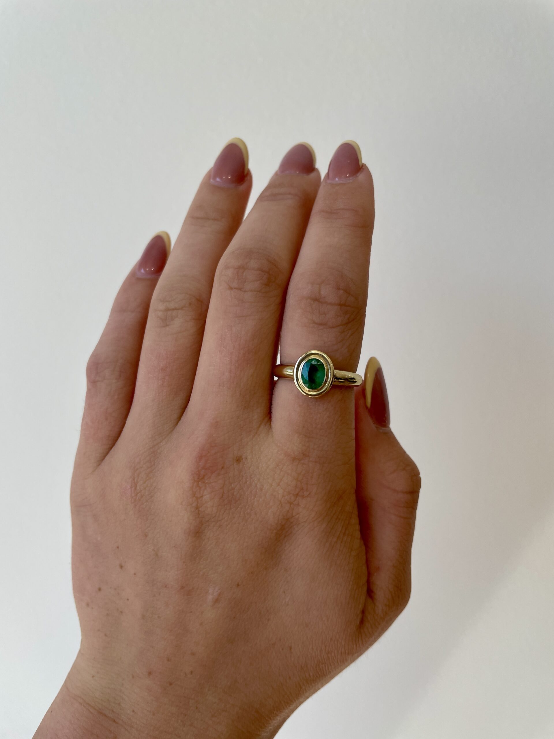 Yellow Gold Bezel-Set Emerald Ring