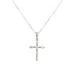 White Gold Diamond Cross Necklace