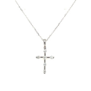 White Gold Diamond Cross Necklace