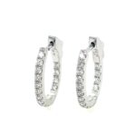 White Gold 0.72 Carat Diamond In-and-Out Hoop Earrings