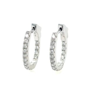 White Gold 0.72 Carat Diamond In-and-Out Hoop Earrings