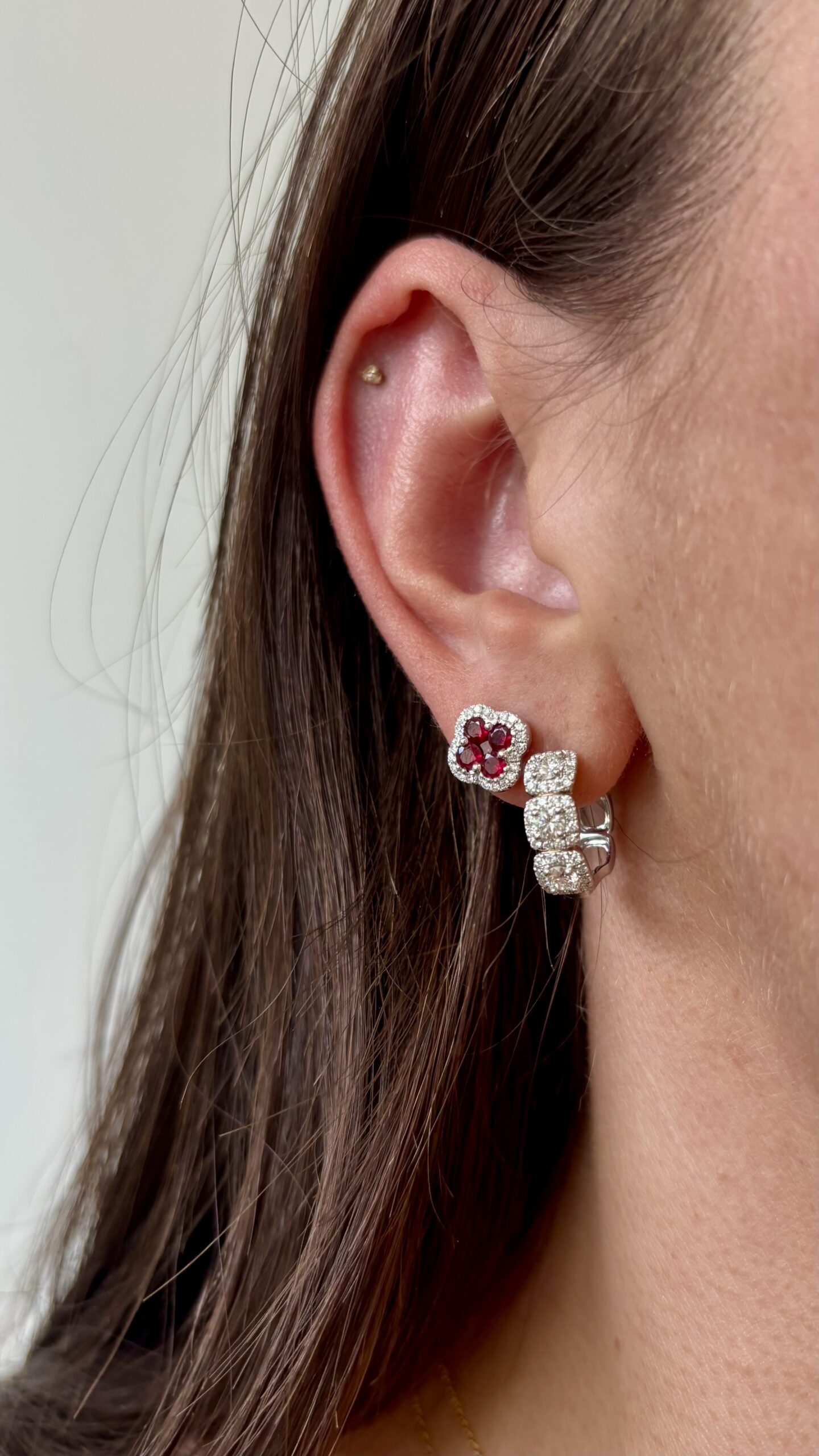 White Gold Diamond Hoop Earrings