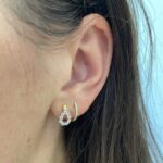 Yellow and White Gold Diamond Earrings