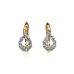 Yellow and White Gold Diamond Earrings