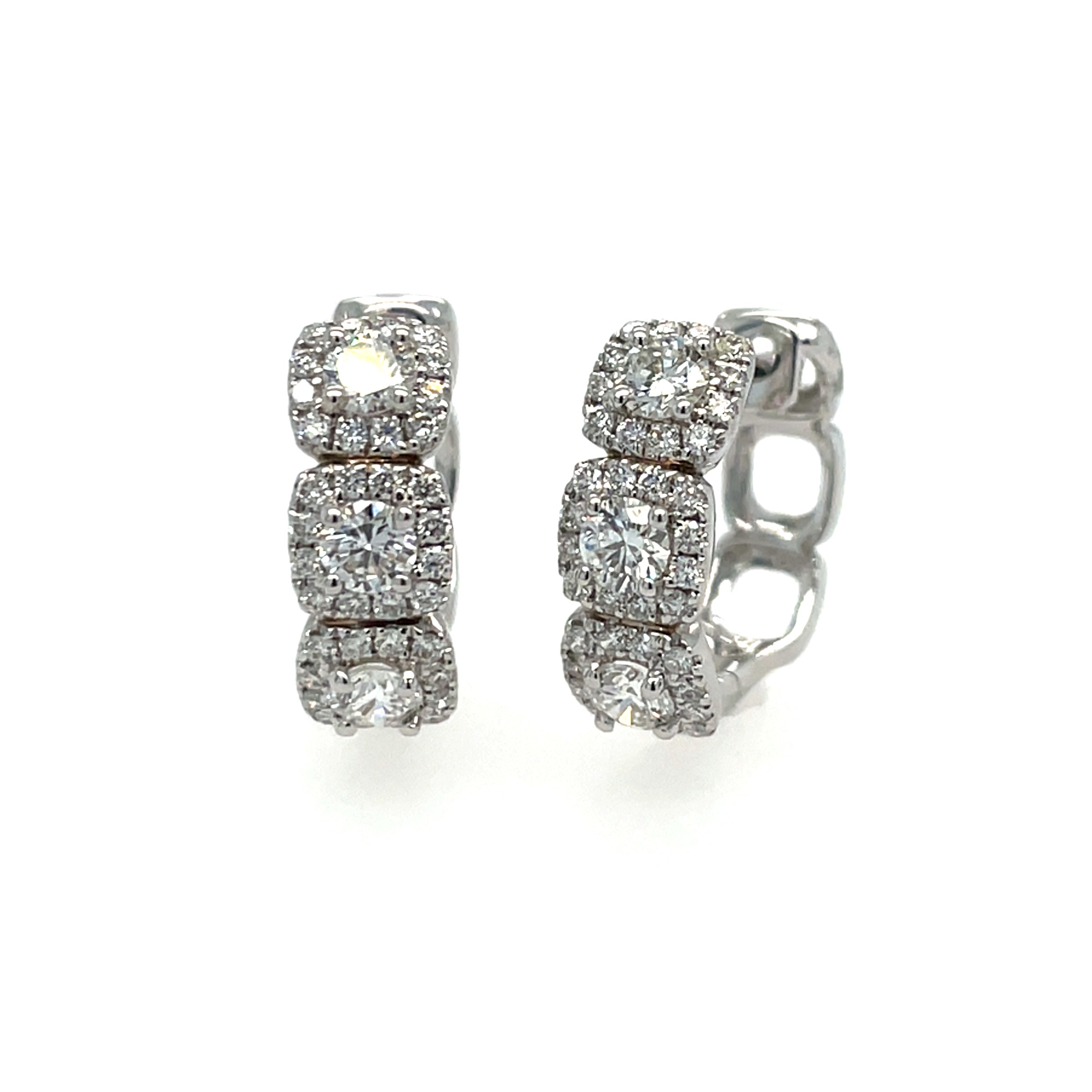 White Gold Diamond Hoop Earrings