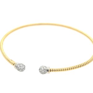 Yellow and White Gold Diamond Bangle