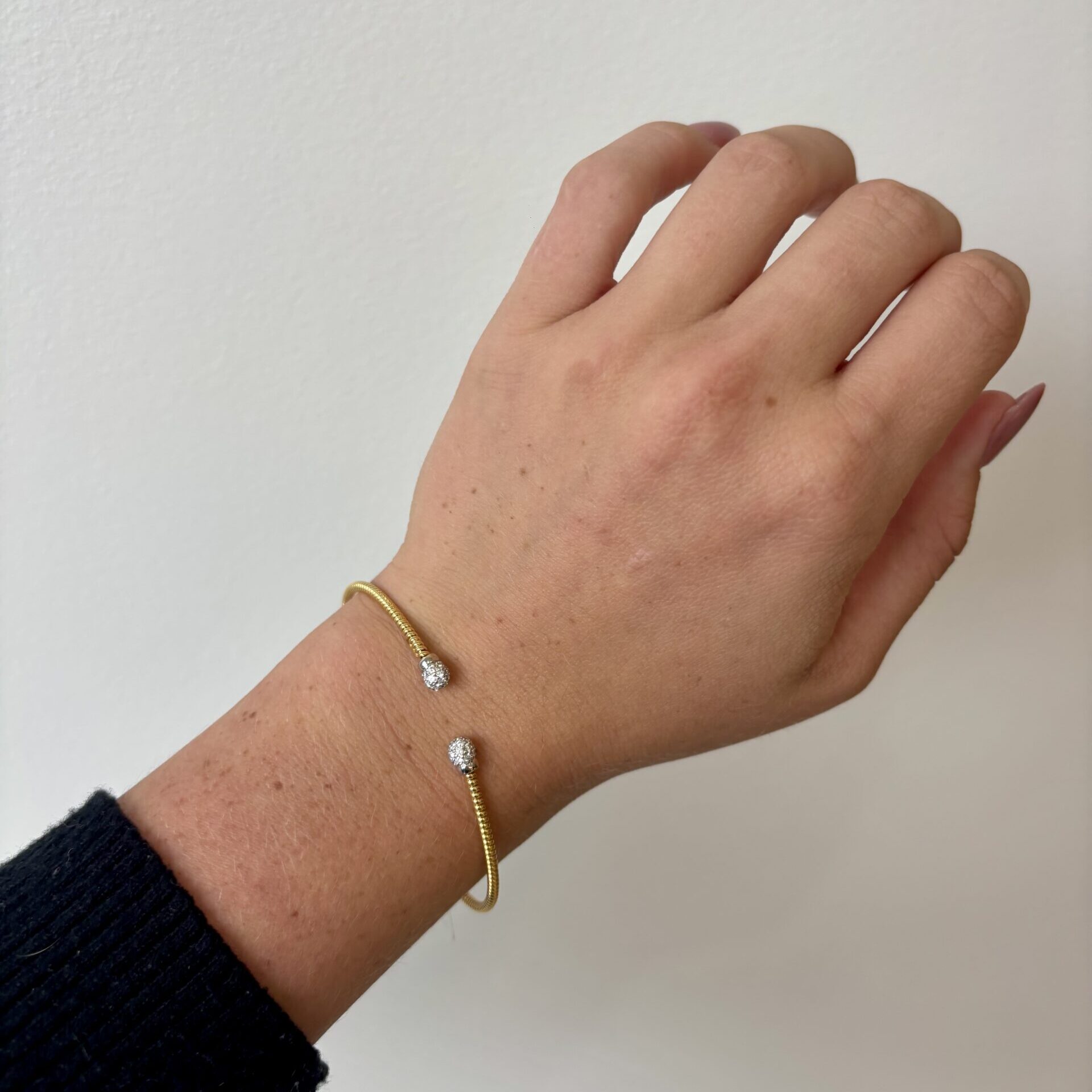 Yellow and White Gold Diamond Bangle