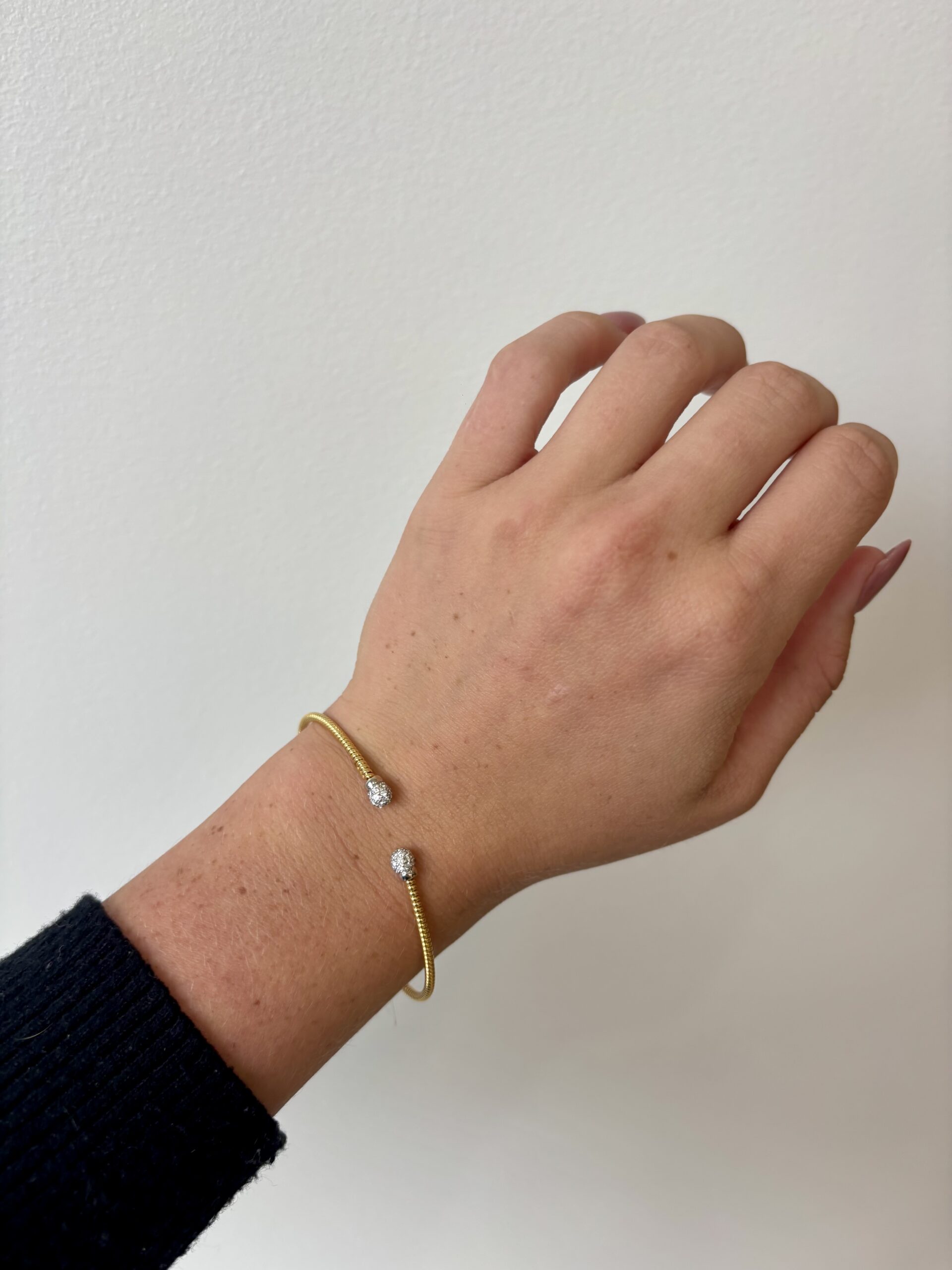 Yellow and White Gold Diamond Bangle