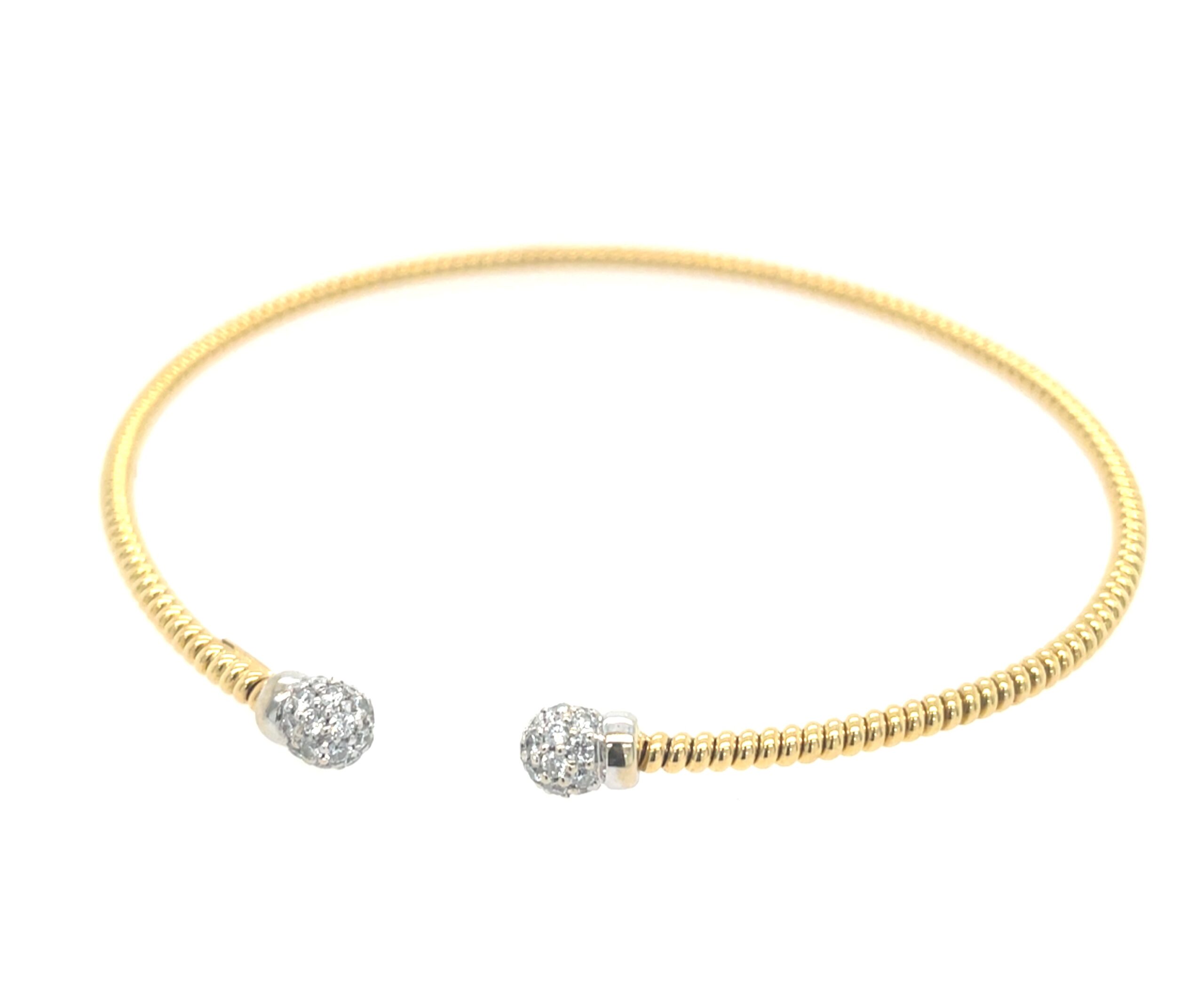 Yellow and White Gold Diamond Bangle