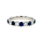 White Gold Sapphire and Diamond Band