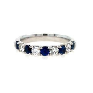 White Gold Sapphire and Diamond Band