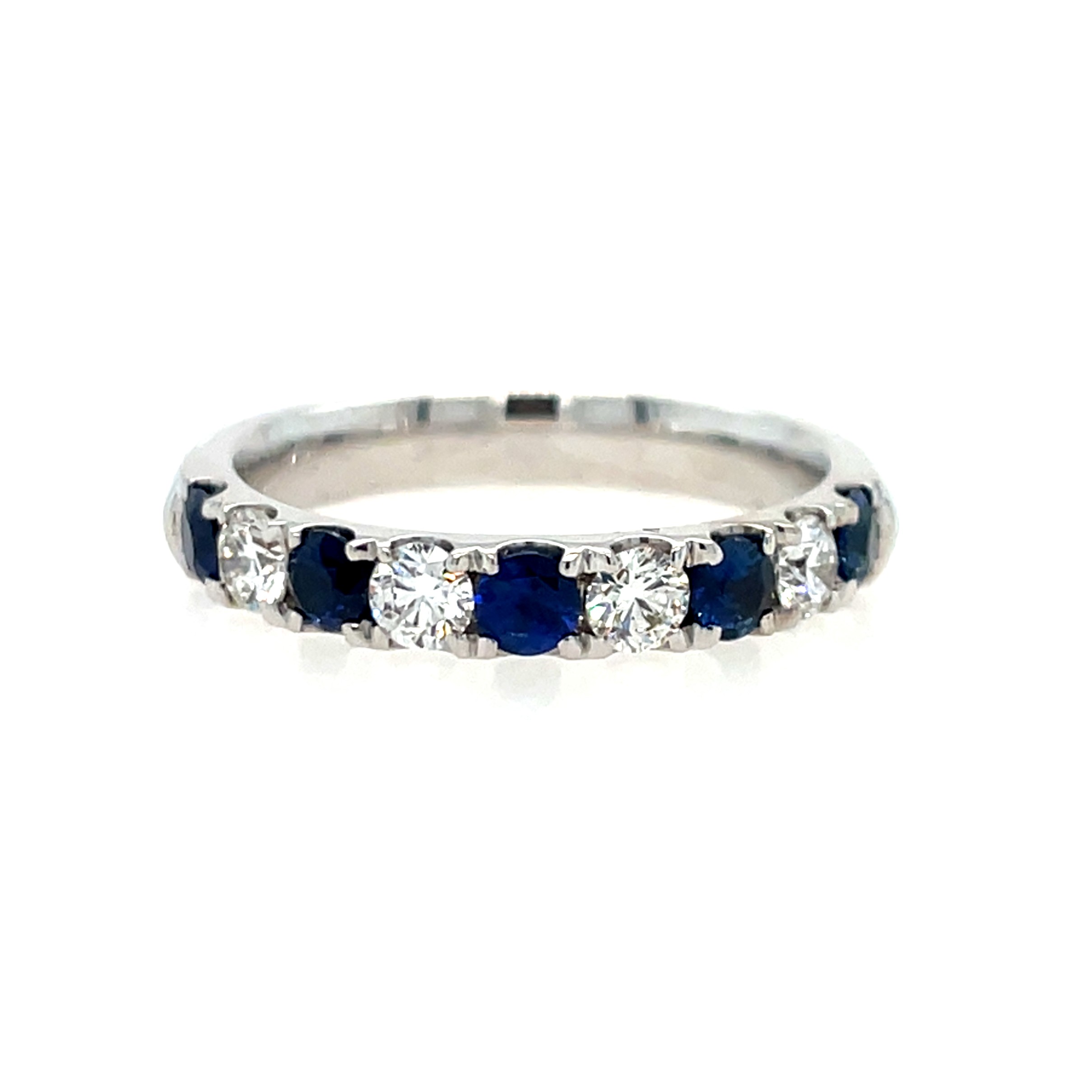 White Gold Sapphire and Diamond Band