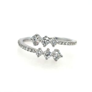 White Gold Diamond Bypass Ring