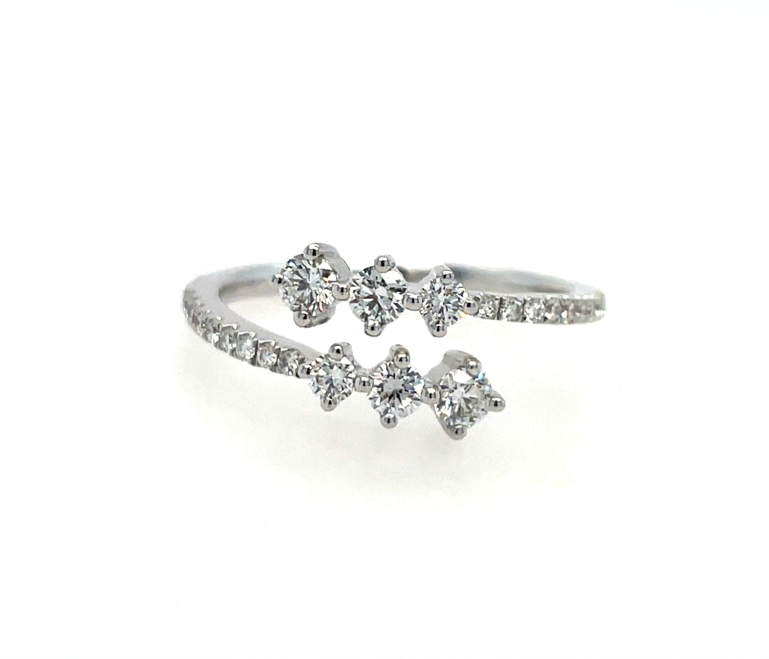 White Gold Diamond Bypass Ring