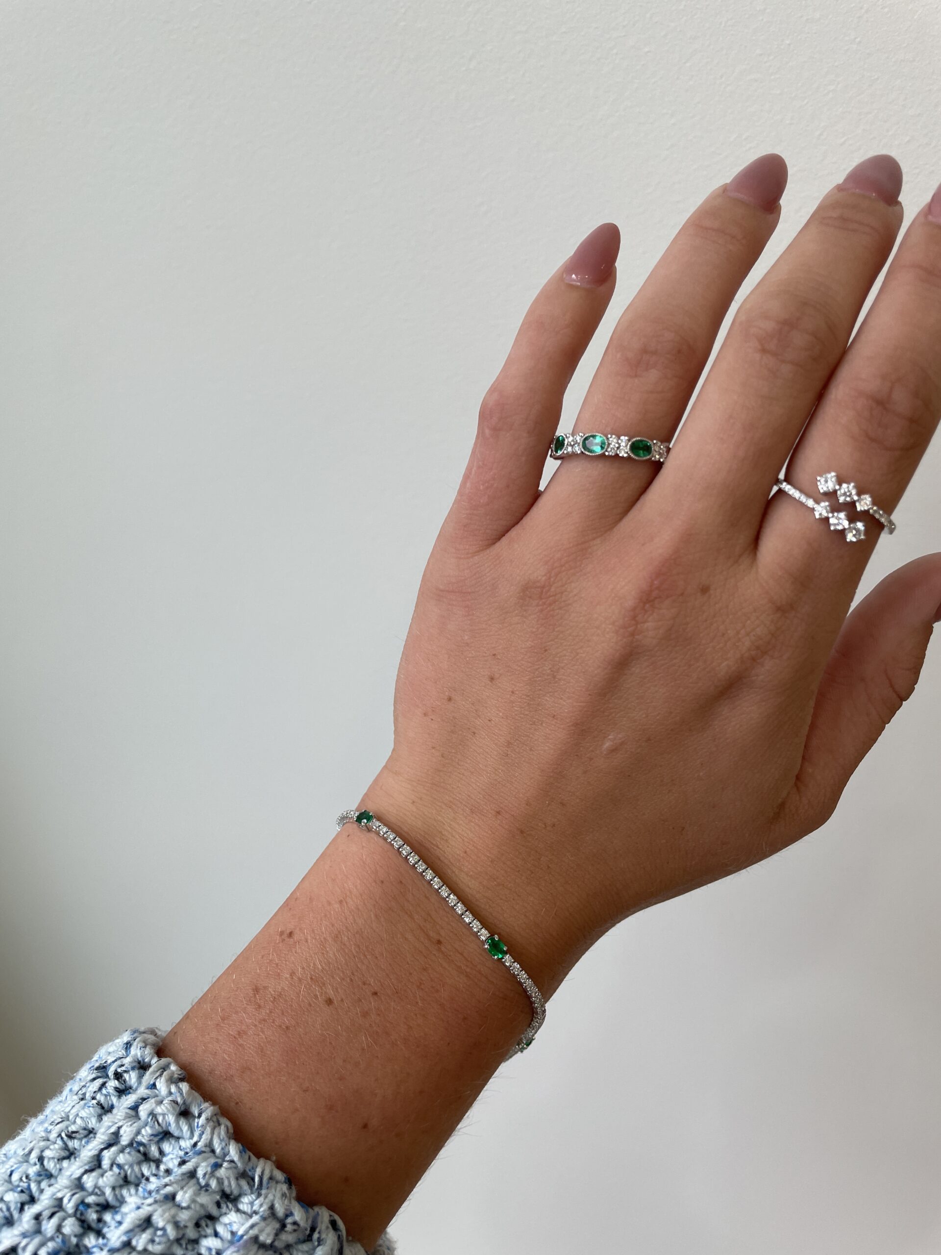 White Gold Emerald & Diamond Bracelet