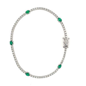 White Gold Emerald & Diamond Bracelet
