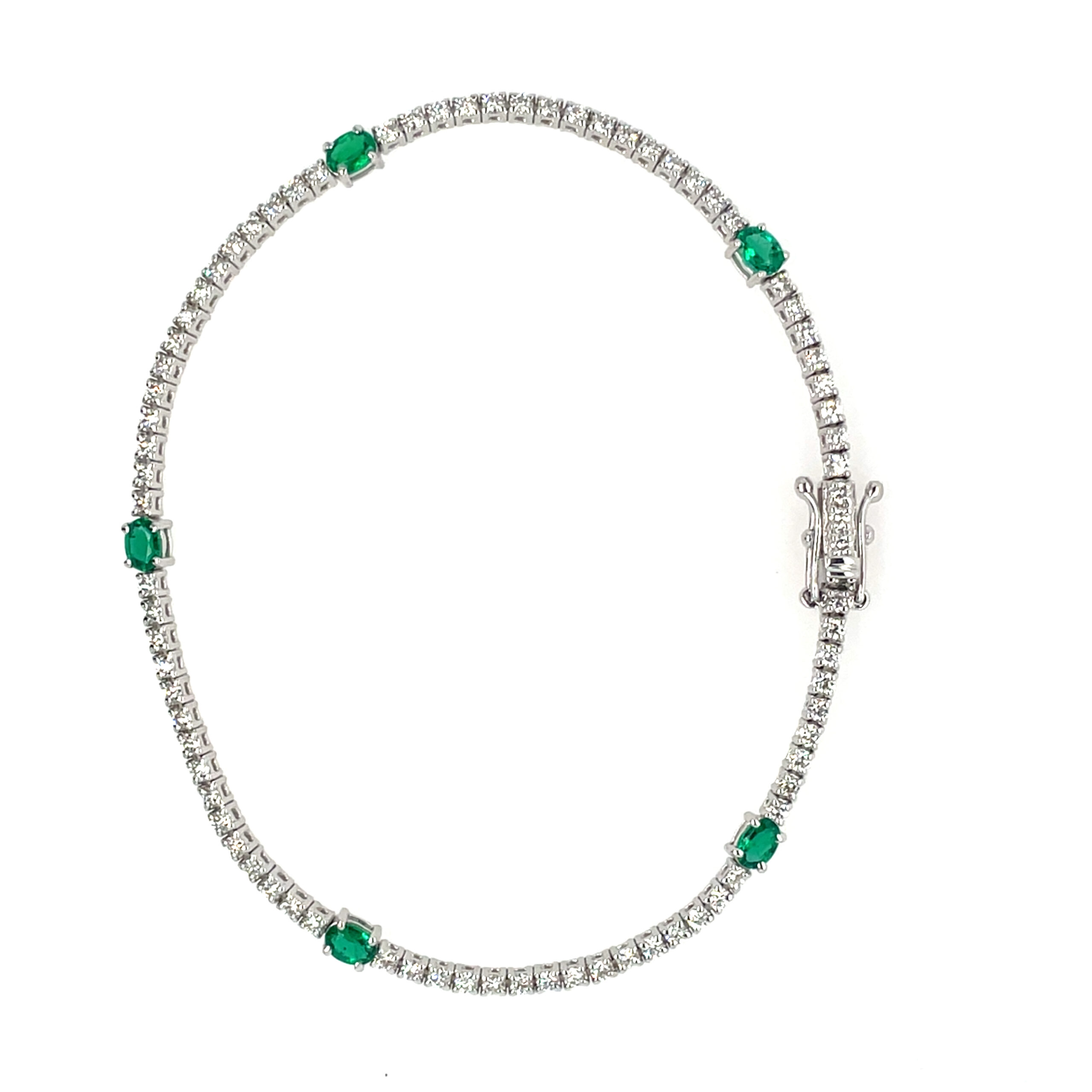 White Gold Emerald & Diamond Bracelet