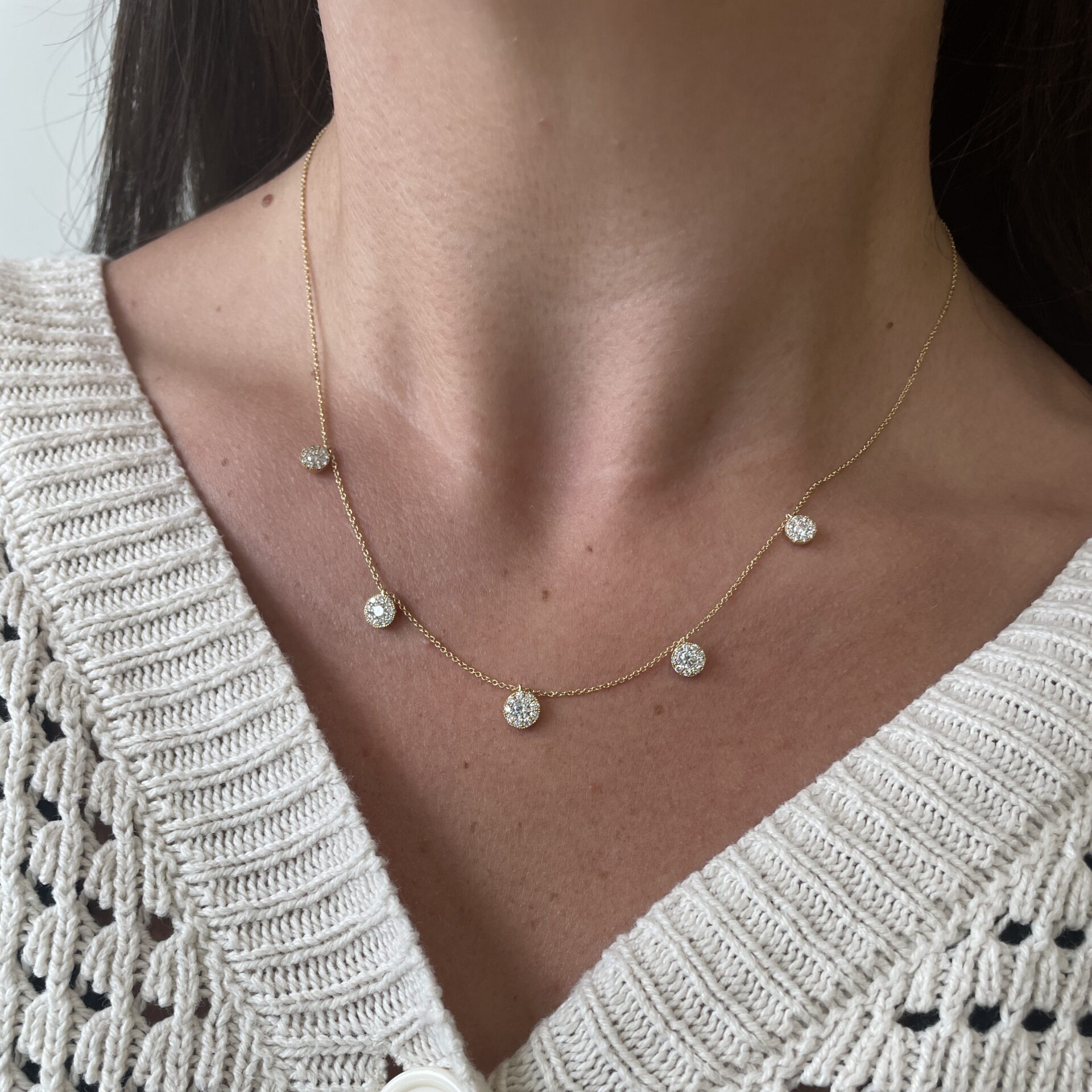 Yellow Gold Necklace with Diamonds