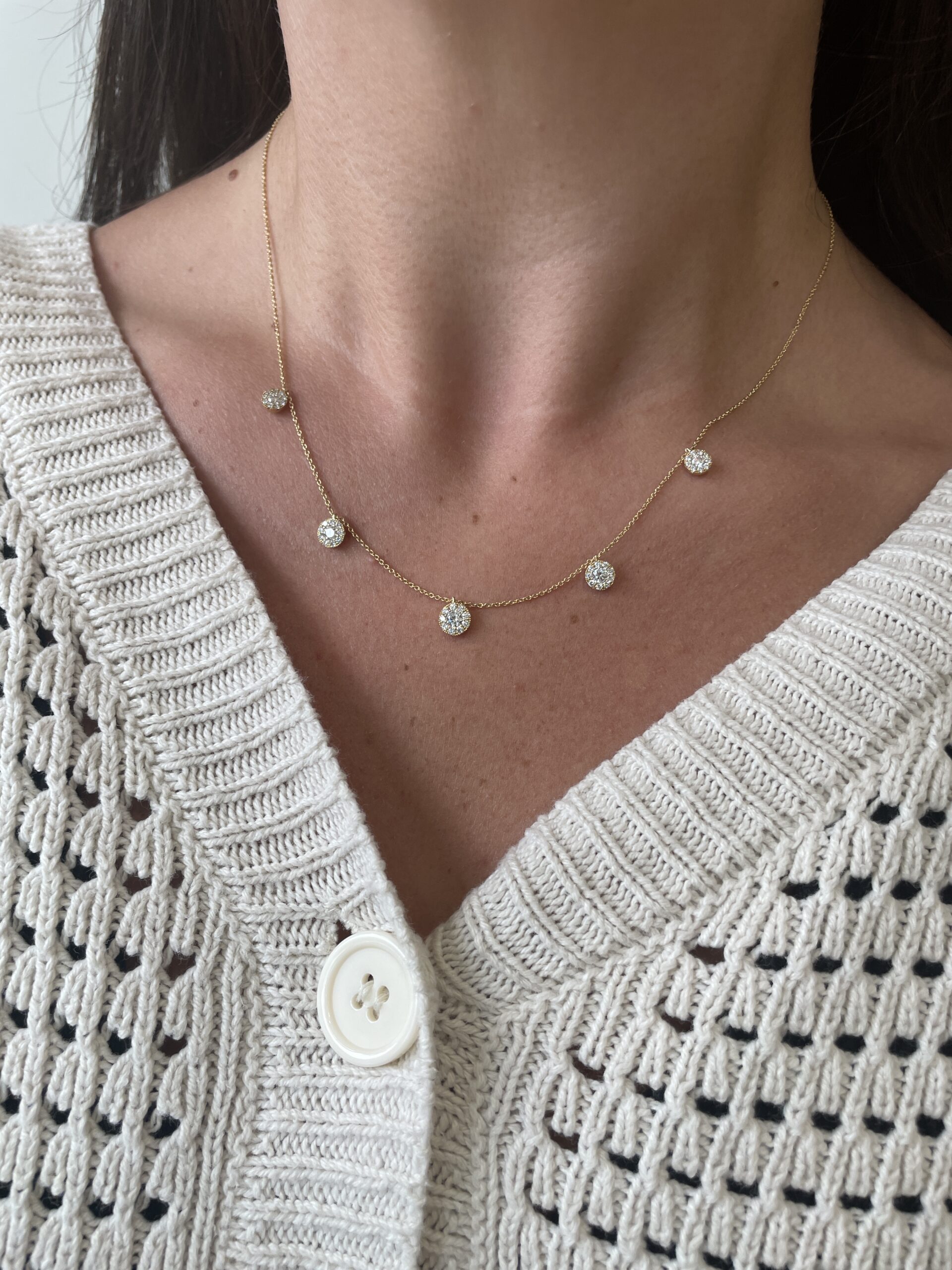 Yellow Gold Necklace with Diamonds