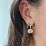 Yellow Gold Sunstone and Diamond Earrings