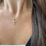 Yellow Gold Diamond Cross Necklace