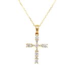Yellow Gold Diamond Cross Necklace