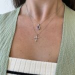 White Gold Ruby and Diamond Pendant Necklace
