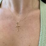 Yellow Gold Diamond Cross Necklace